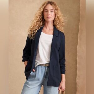 Garnet Hill Knit Relaxed Blazer Size 18